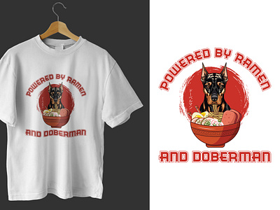 Ramen Sushi Dobermann Dog T-Shirt branding christmas t shirts design design doberman dog doberman dog t shirts doberman lover t shirt doberman mom t shirts dog and food fusion t shirts dog lover design dog lover t shirts graphic design japanese food design pets lover t shirts design ramen and sushi ramen t shirt design sushi t shirt design unique t shirt design