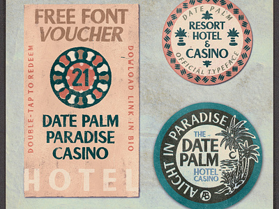 Date Palm Resort ancient artifact badge design bazaar casino chill date palm font hollywood hotel modern old hollywood paper paper textures resort retro texture texture brushes tropical vintage