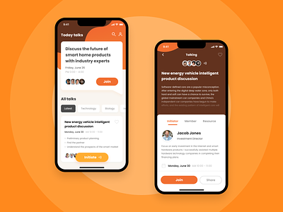 App Design - Online Talk app design ios mobile ui