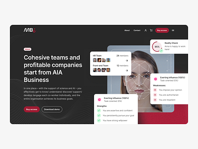 🤖 AIA Business | Landing page for AI-powered mobile app ai app application artificial artificial intelligence clean components desktop faq landing page lp mobile mobile app pricing pricing plan saas saas product team web design website