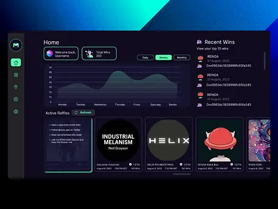 Metamint - NFT raffle bot app bot cicd clean darktheme dashboard design desktopapp discord koders modernui nft proxy raffle rafflebot sleek ui uiux uxdesign wins