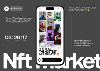 NFT Marketplace Mobile App app concept design marketplace mobile nft ui ux