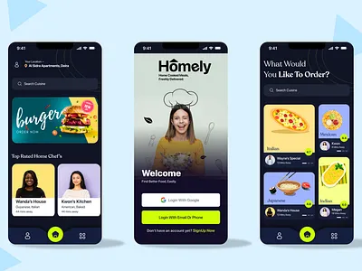 Food Delivery App - Home Cooked Meals food food delivery home cooked meals mobile product design