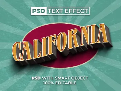 PSD Text Effect Wave Vintage Style color design editable effect font lettering long shadow modern retro style text type typography vintage wave