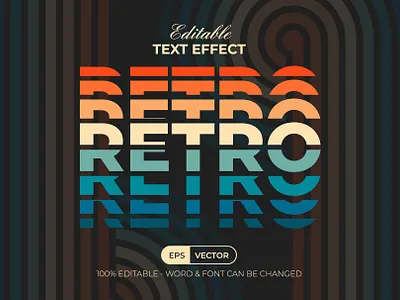 Retro Text Effect Layered Color Style bold color design editable effect font lettering retro sign style text type typeface typography vintage