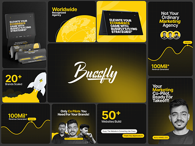 Bussfly - Marketing Agency landing Page design 🚀 bento grid branding design design inspiration landing page landing page design marketing agency ui website design