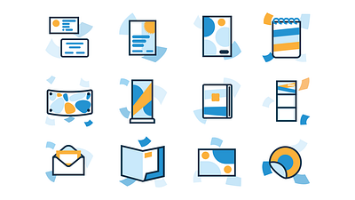 grafpunkt icons and illustrations blue bold icons illustration vector art vector illustration yellow