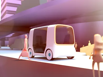 Autonomous POD concept automotive autonomous car design hmi interactive interface ui