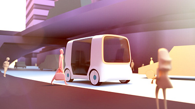 Autonomous POD concept automotive autonomous car design hmi interactive interface ui