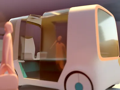 Autonomous POD concept automotive autonomous car design hmi interactive interface ui uiux