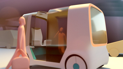 Autonomous POD concept automotive autonomous car design hmi interactive interface ui uiux