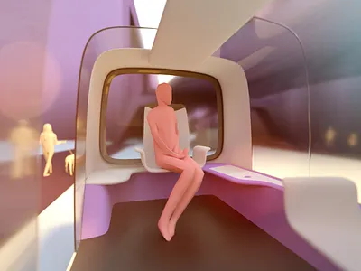 Autonomous POD concept automotive autonomous car design hmi interactive interface pod ui