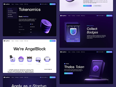 AngelBlock Subpages angel angelblock asset blockchain crypto cryptoui defi purple subpages token ui web website