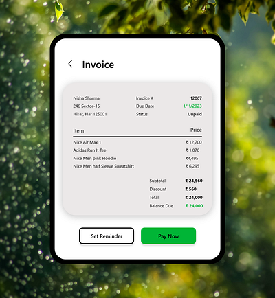 Daily UI Design Challenge | Day 46 | Invoice accessibility challenge 046 dailyui design graphic design invoice tab typography ui user centric ux