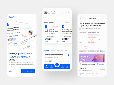 Project and Task Management app clean management mobile mobile app organize popular productivity project project management project manager task task manager task managment to do list ui uiux ux white worklist