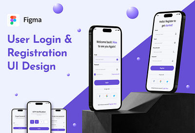 User Login &registration animation design mobileapp typography ui