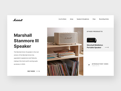 Marshall Page Redesign: A Modern Twist on Timeless Sound amplifiers branding design landing page marshall musicgear redesign typography ui uiux ux uxdesign website