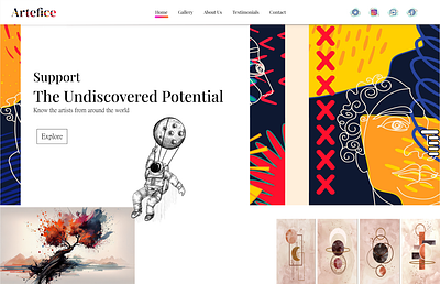 Artefice animation branding figma graphic design ui web design websites
