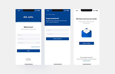 dok. suite. - Login and Forgot password branding design graphic design illustration logo