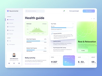 Health Guide - Web App arounda design interface product service startup ui ux web website