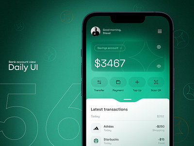 Daily UI #56 - Bank account view account app bank bank account banking card credit card dailyui debit card design finance fintech interface ios mobile mobile app ui uiux ux wallet