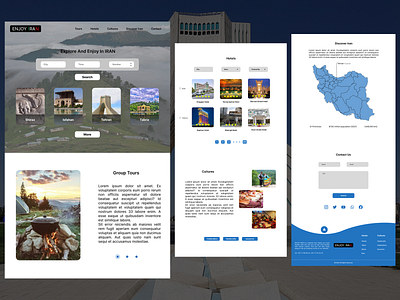 ENJOY IRAN Website Sample adobe xd branding country culture design illustration iran landing page logo tours ui user experience user interface web design