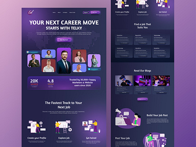 Job Searching Website Design career clean figma graphic design hiring illustration job job finding job finding website job searching landing page design modern popular purple ui ui ux design ux web design web resource website