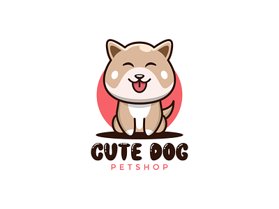 Cute Dog Logo Vector Template animal logo branding cute dog design dog logo graphic design illustration logo petshop logo vector