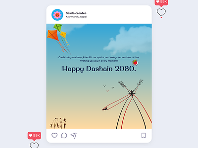 Happy Dashain! cards celebration dashain dashain post festivalpost happy happy dashain kites nepal nepali swing tika jamara wish