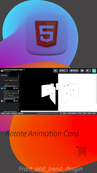 Rotate Animation Card 3d animation app branding card css design developer full stack web developer graphic design html illustration logo motion graphics trending ui ux web webdeveloper