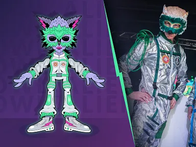 OwlAlien Character of a band leader 2d 2d vector alien animation avatar caricature cartoon cartooning character design creature figure design hero illustration line art linear owl vector