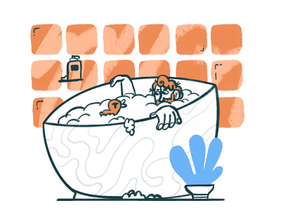 Bath Guy bath bathroom bathtub design duck graphic design icon illustration line logo minimal retro rubber duck simple ui