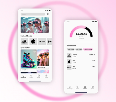 BNPL Concept App bnpl finance future futuristic mobiledesign payment pink ui ux