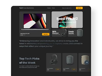 TechTrove Electronics - Gadget Store branding design gadget product design ui ux web design