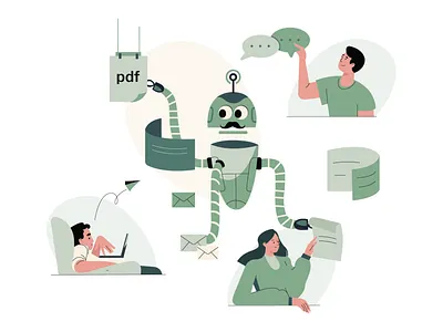 GPT Processing branding character file gpt graphic design illustration pdf processing robot ui