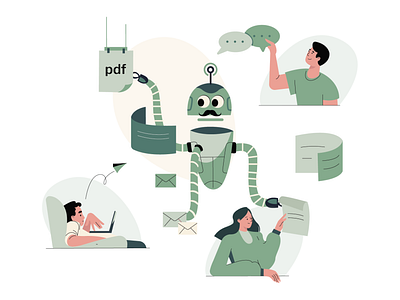 GPT Processing branding character file gpt graphic design illustration pdf processing robot ui