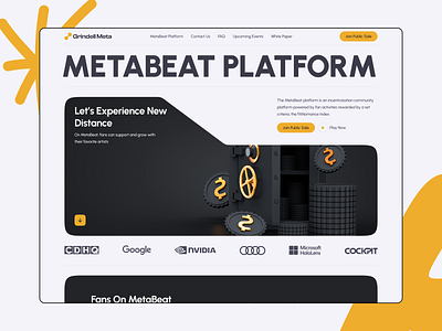 Grindell Meta - Website Design branding meta metabeat metabeat platform platform ui ux ux ui design web design website ui ux