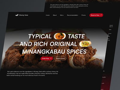 Minang Taste | West Sumatera Restaurant food indonesia landing page rendang restaurant spicy taste ui