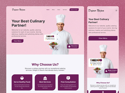 Dapoer Najwa - Food Business Website (Responsive) branding business catering chef design food landing page mobile responsive restaurant ui web web design website