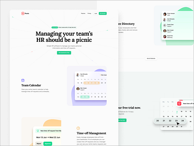 Picnic Landing Page desktop hr hr app landing page ui website