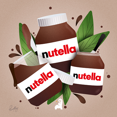 Nutella Illustration Art adobe app chocolate design drawing graphic design illustration illustrator nutella nutelladrawing sweets ui vector