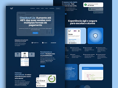 Lia website design education fintech interface layout ui website
