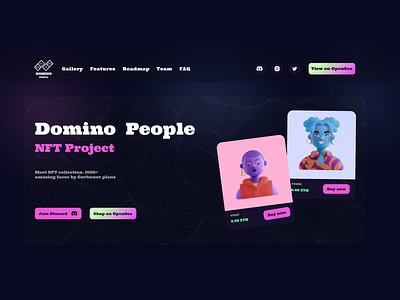 Domino People | NFT Concept shot concept crypto design figma landing page nft people shot ui ux web