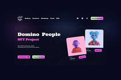 Domino People | NFT Concept shot concept crypto design figma landing page nft people shot ui ux web