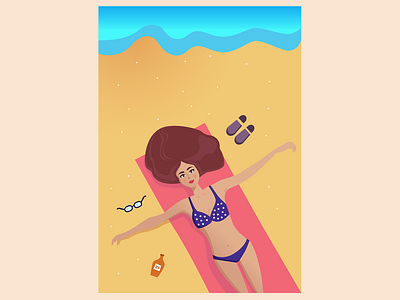 Summer feeling 2d adobe illustrator artwork beach characer colorful design digital art flat girl illustration illustration art illustrator print summer vector vector art vector illustration woman