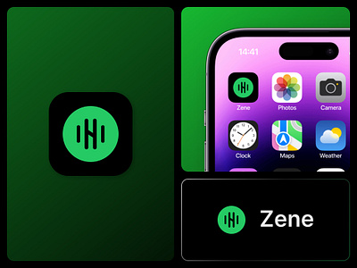 Zene App Icon amoled app icon branding design gadget green icon app iphone 14 pro iphone 14 pro purple logo mobile mobile icon app music music player music player mobile oled spotify