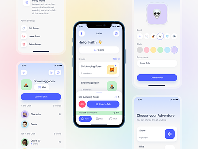 Aleck App: Helmet Audio & Comms. Part I audio chat colorful communication companion app connection connectivity customization fun helmet iot location sharing mobile outdoors pairing push to talk settings snowsports sport vibrant