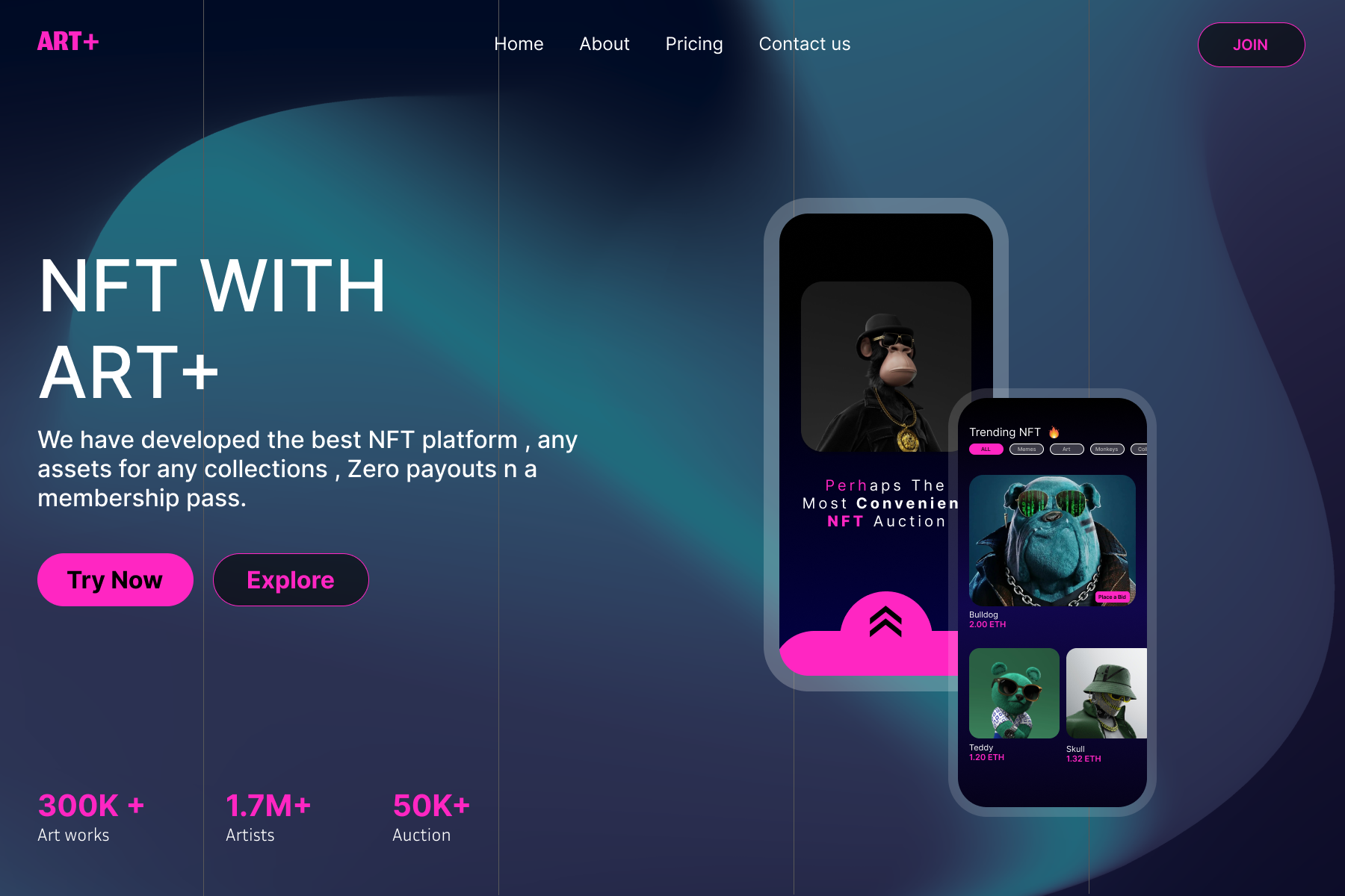 NFT Marketplace Landing Page landing page nft nft marketplace ui ux web web design