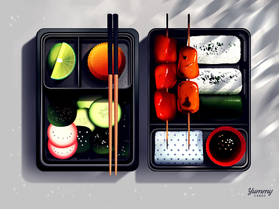 Bento art bento culinary food illustration japanese rice yummy