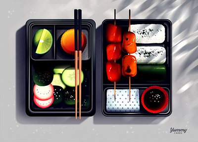 Bento art bento culinary food illustration japanese rice yummy
